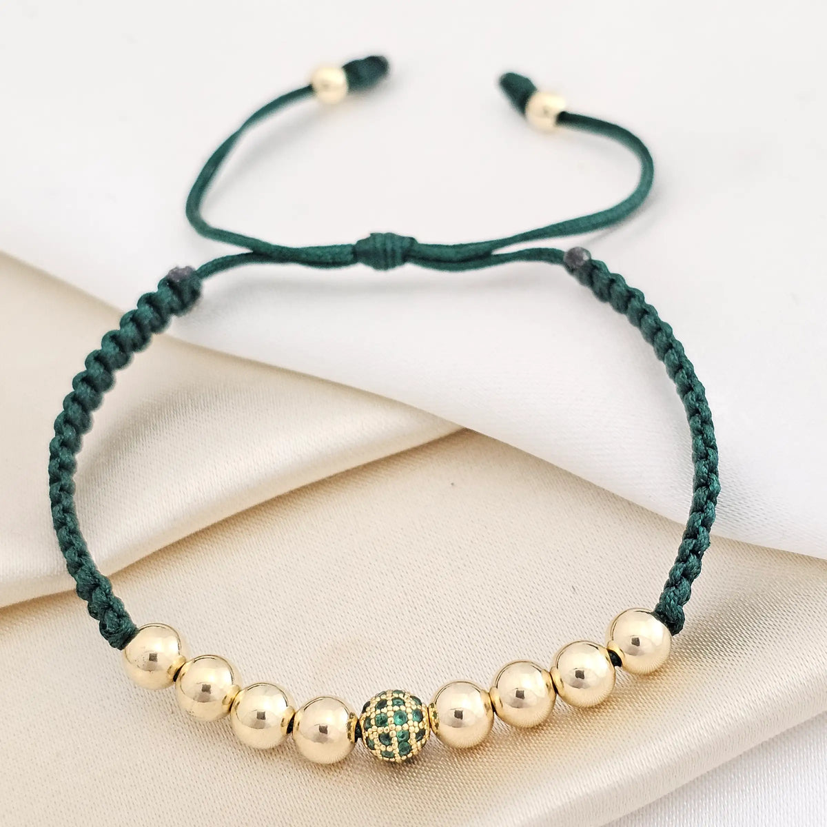 Pulsera Gold Bola De Fuego # 6 Verde