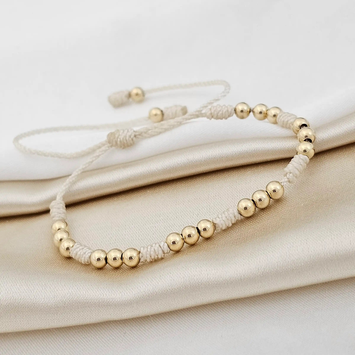 Pulsera Gold C/ Nudos #4 Beige