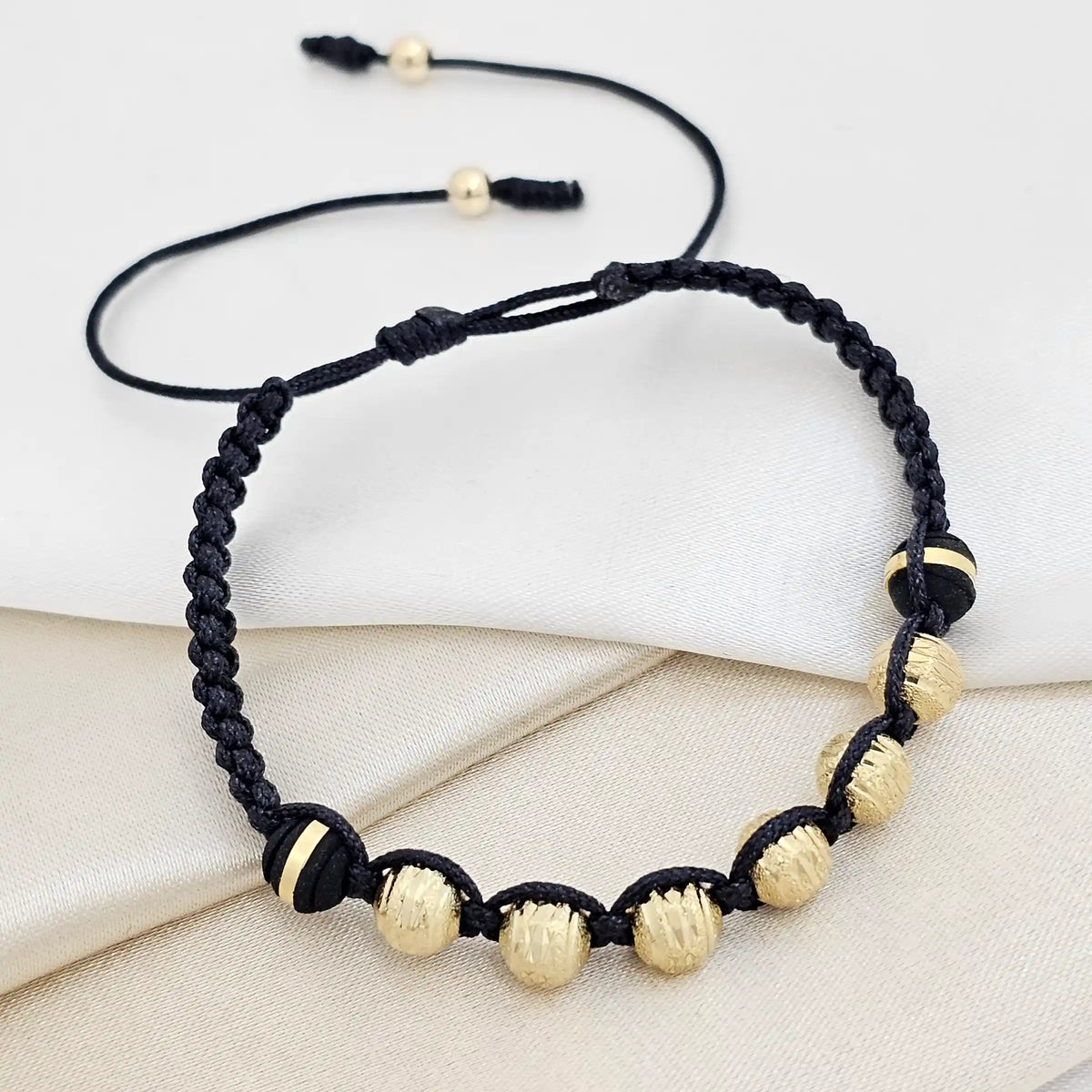 Pulsera Gold Diamantado # 6 Negra