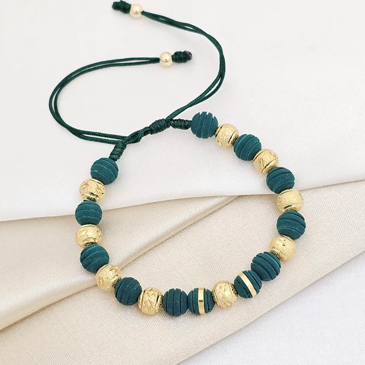 Pulsera Gold Diamantado # 6 Neop Verde