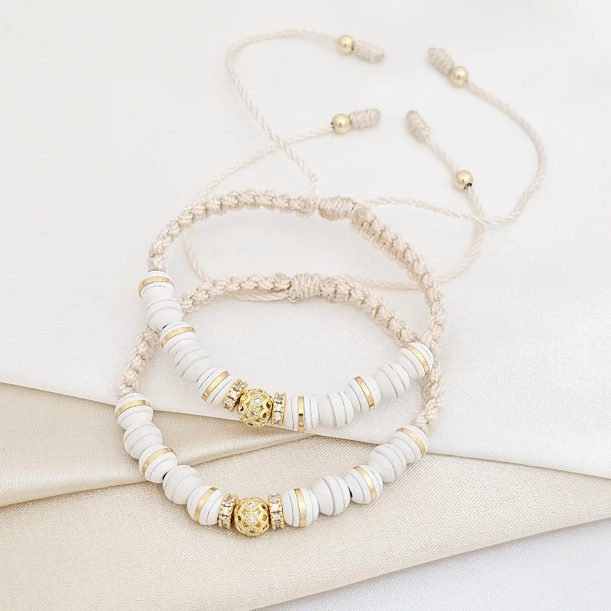 Pulsera Gold Duo Circonia Beige
