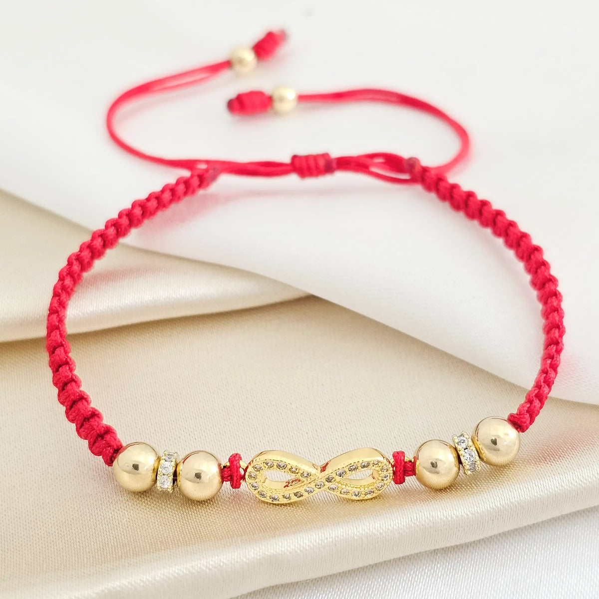 Pulsera Gold Herraje Infinito Roja