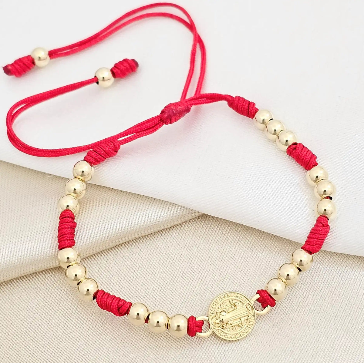 Pulsera Gold Herraje San Benito Roja