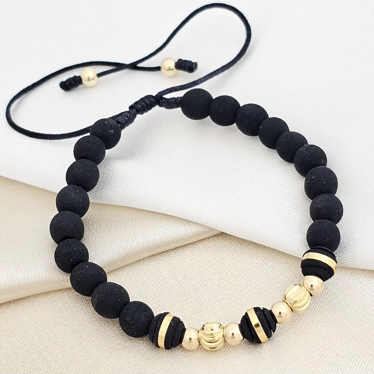 Pulsera Gold Italiano #5 - 4 Neopreno Negro