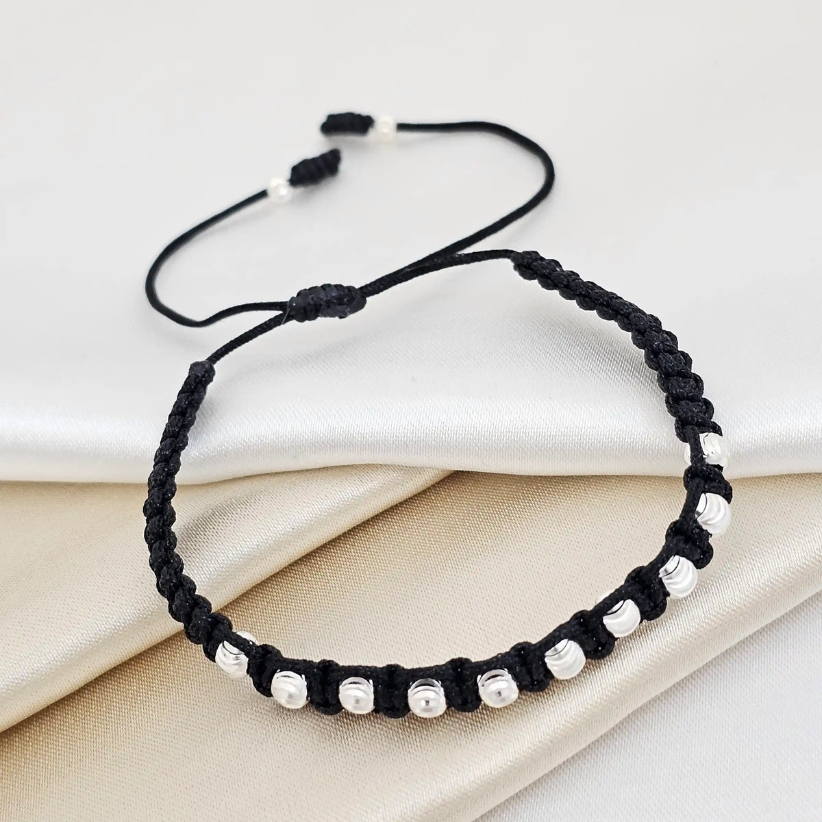 Pulsera Gold Italiano Plata # 4 ,# 3 Negra