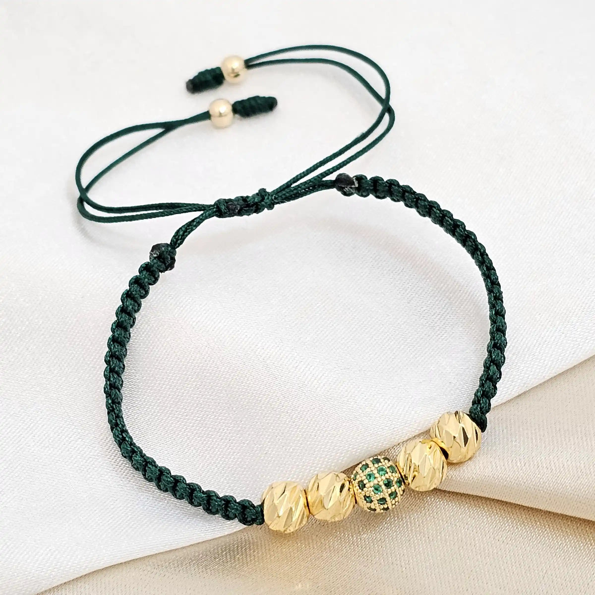 Pulsera Gold Italy # 6 Herraje B Fuego Verde