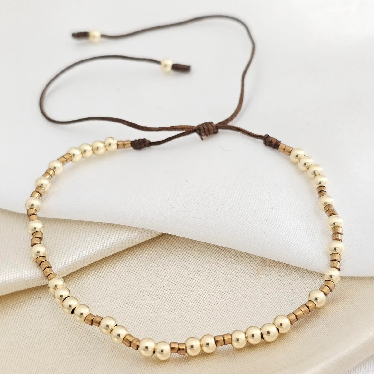 Pulsera Gold Miyuki Cafe Balin #3 Cafe