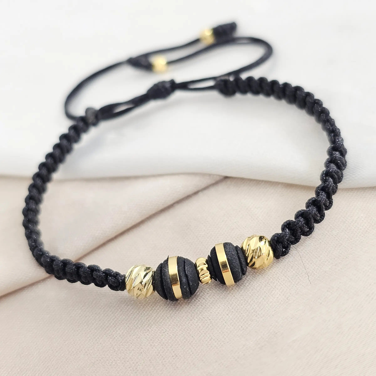 Pulsera Gold Neopreno / H Redondo Negra