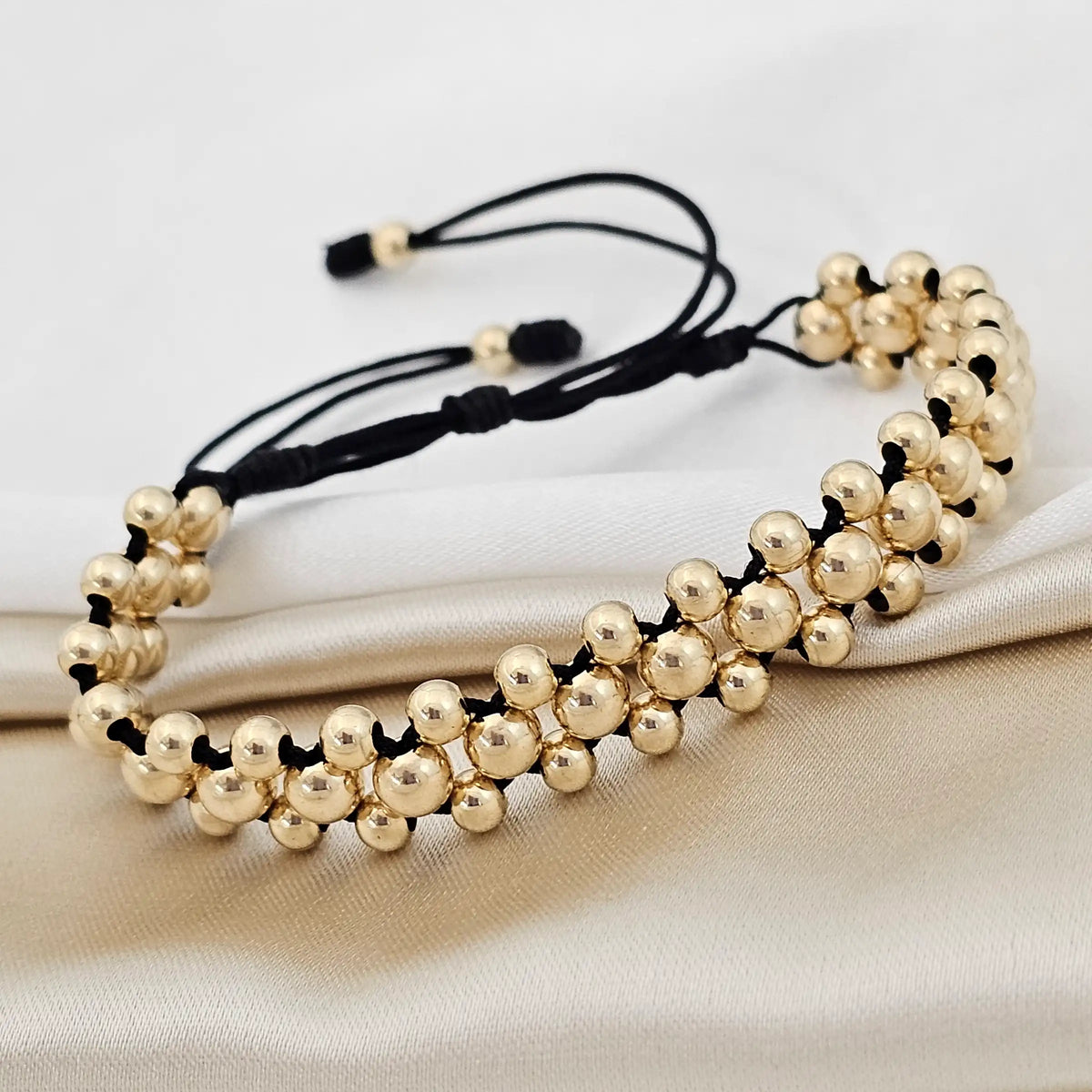 Pulsera Gold Tres Carriles #5- 4 Negra