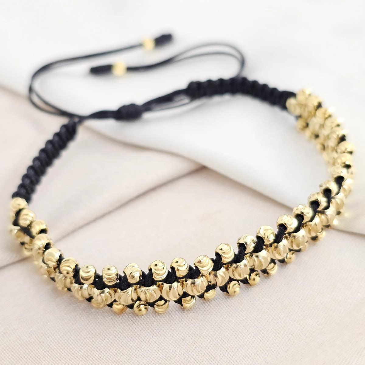 Pulsera Gold Tres Carriles Italiano # 4 - 3 Negro