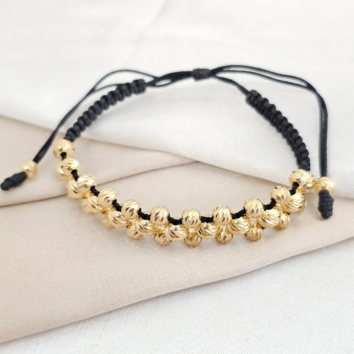 Pulsera Gold Tres Carriles Italy It #5-4 Negra
