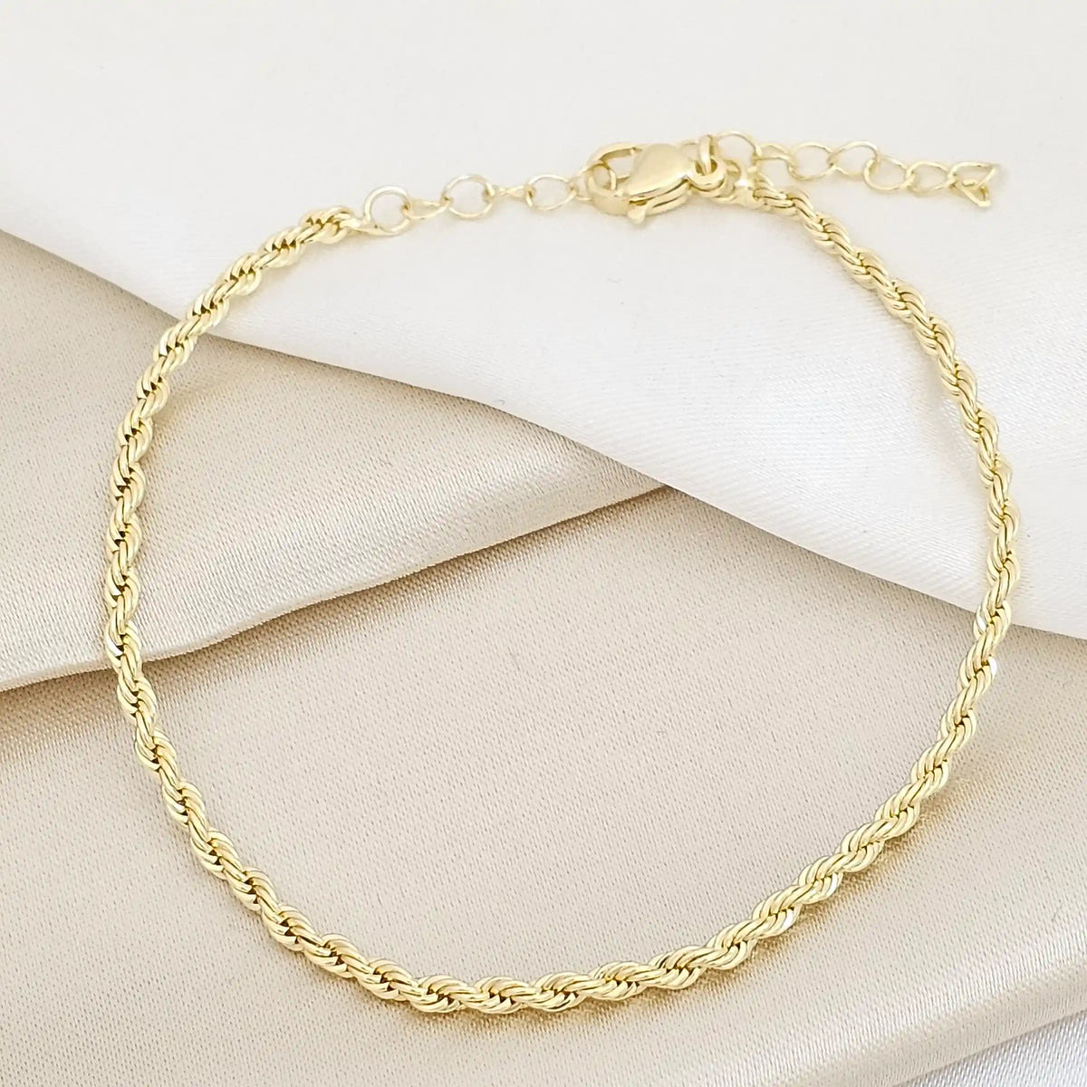 Pulsera Lazo 2,5Mm Con Extensor Dorado Rf K7468