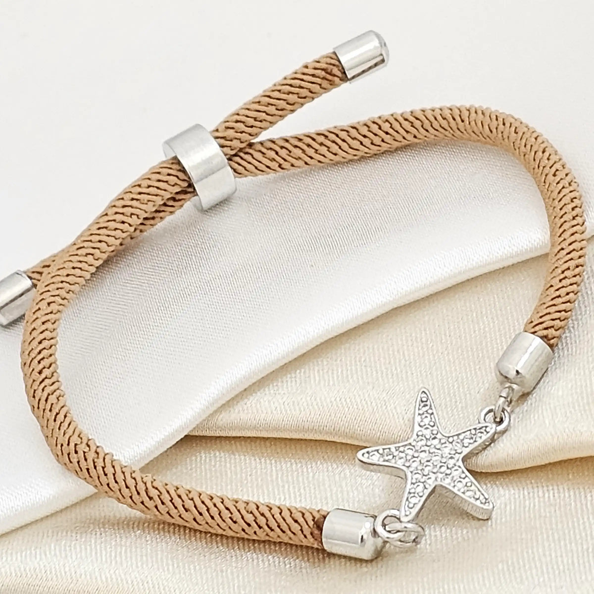 Pulsera Marron C Herraje Estrella Mar Plat