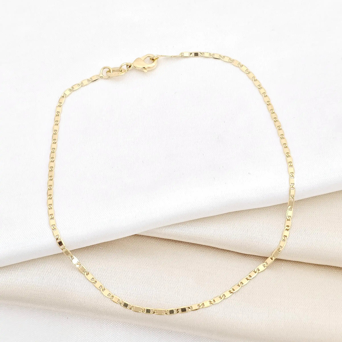 Tobillera Delgada Plana Lisa 24.5Cm Lam 18K-54294