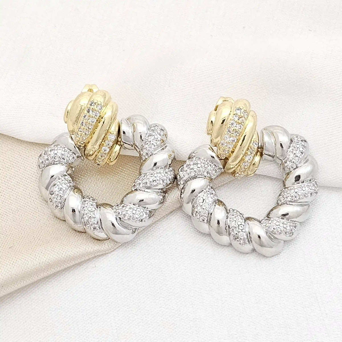 Topo Corazon Circones Dorado Y Plateado Rf K3696