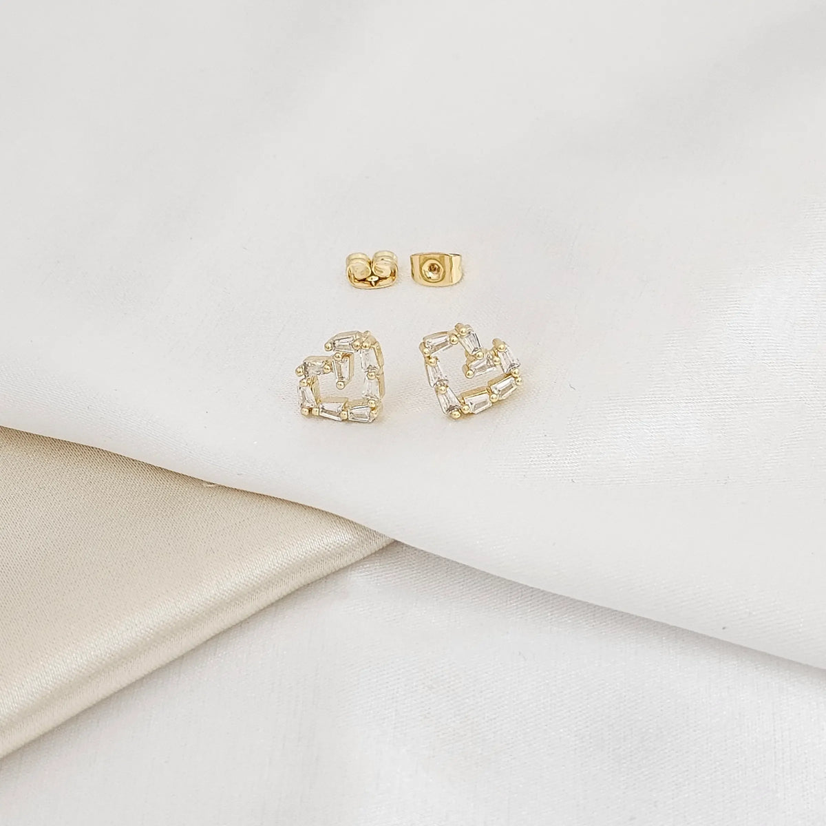 Topo Corazon Dorado Circones Cuadrados Rf K5534