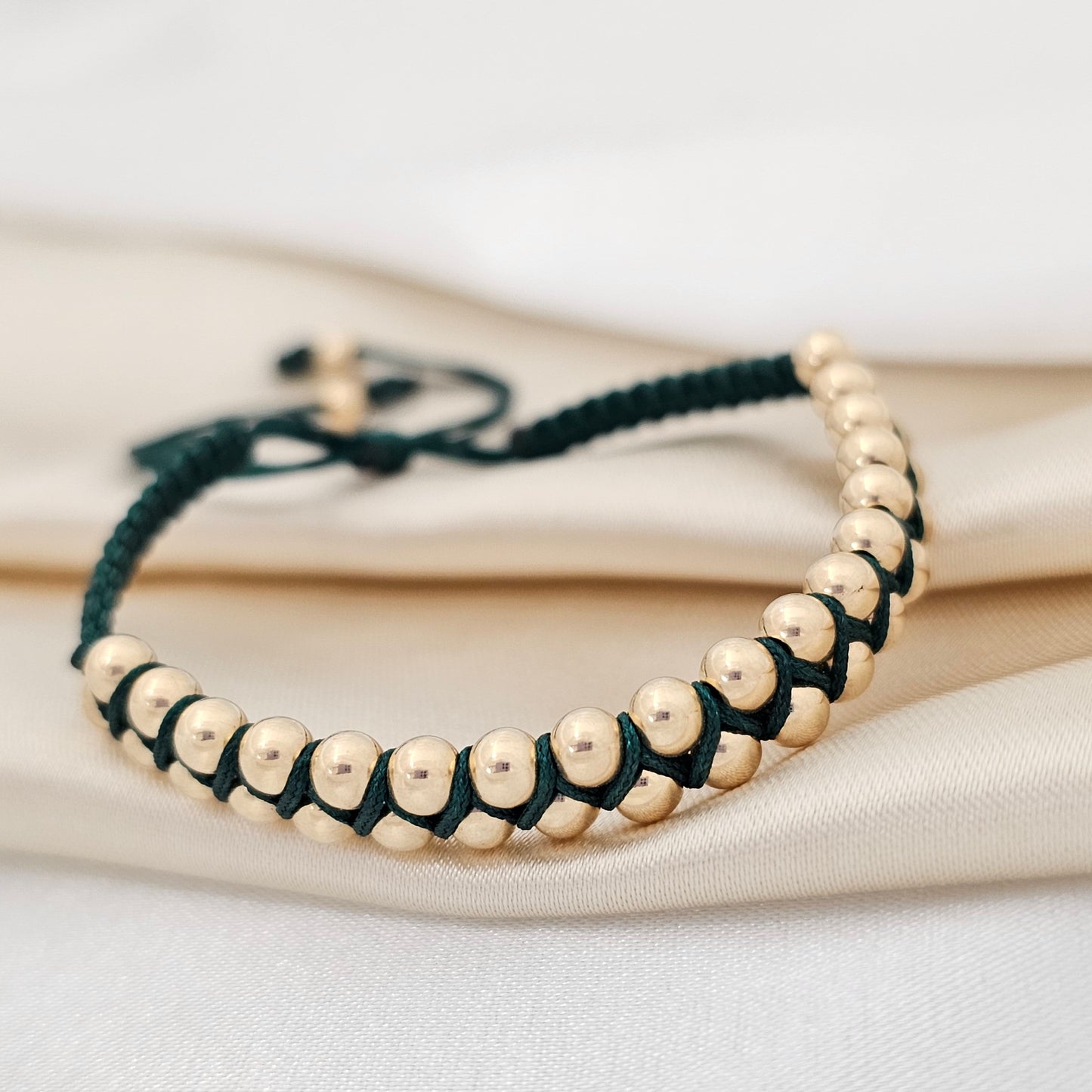 PULSERA GOLD MACRAME #4 MULTIBALIN VERDEMILITAR