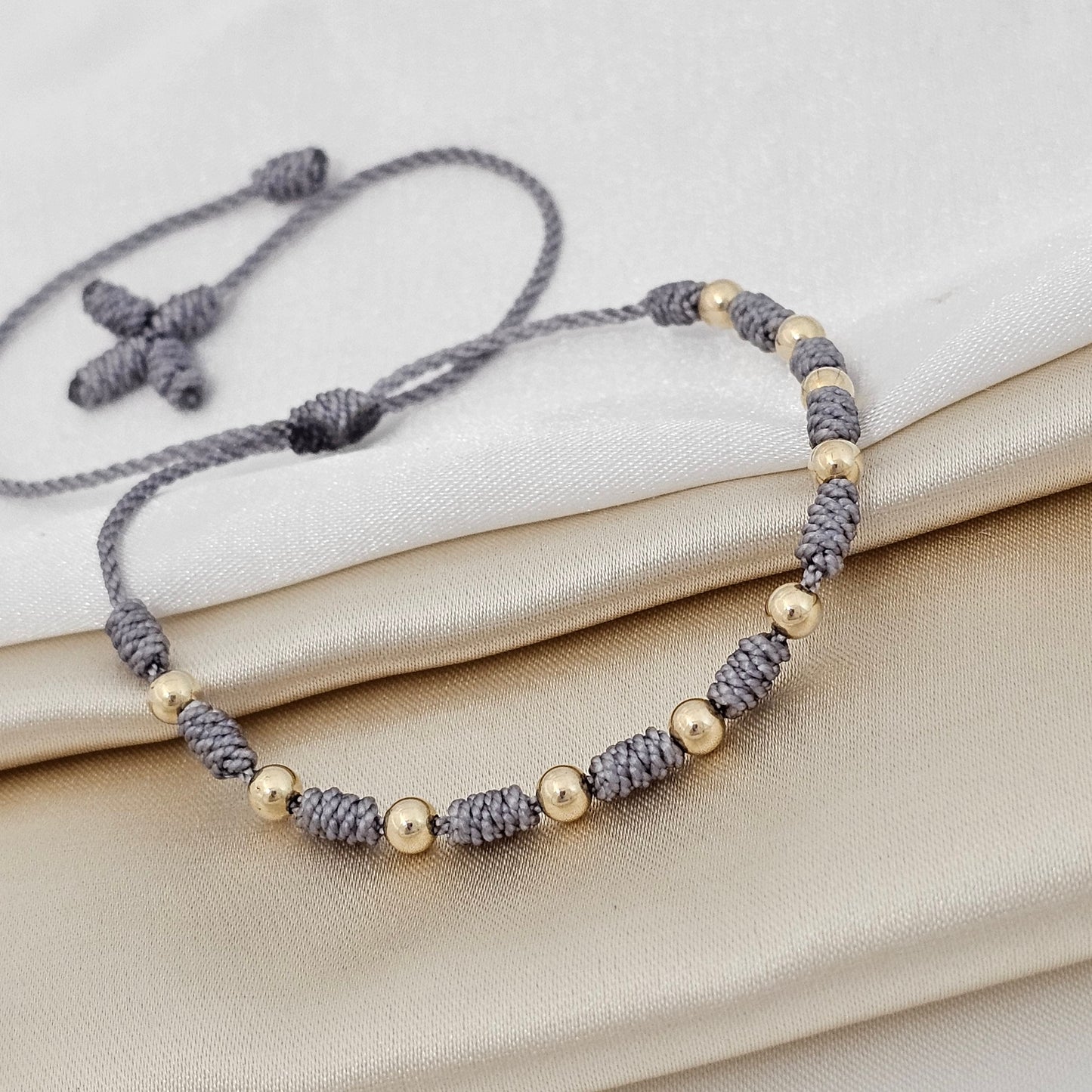 PULSERA GOLD # 4 DENARIO C/ CRUZ EN PTA GRIS