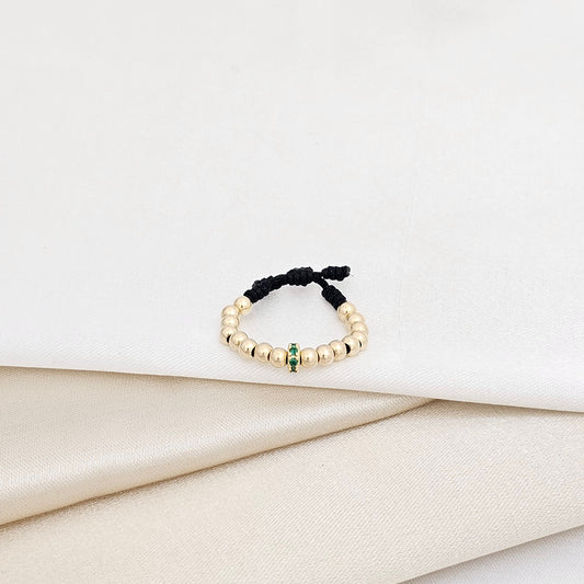 ANILLO GOLD # 3 CIRCONIA VERDE
