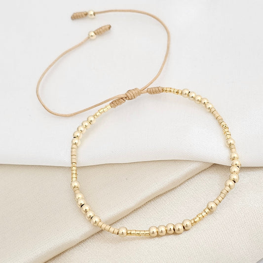 PULSERA GOLD #3 MIYUKI DORADA 31 BALINES