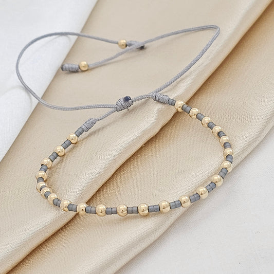 PULSERA GOLD #3 MIYUKI GRIS