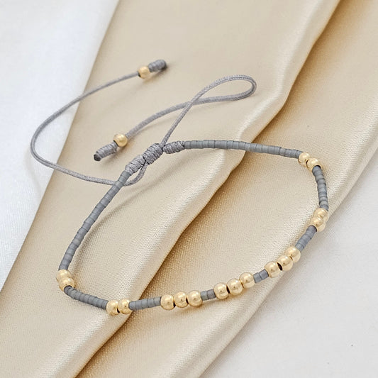 PULSERA GOLD # 3 MIYUKI GRIS 19 BALINES