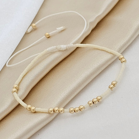 PULSERA GOLD # 3 MIYUKI BEIGE 19 BALINES