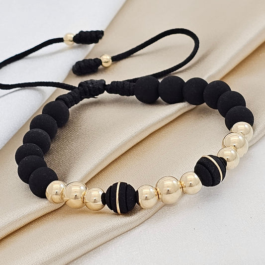 PULSERA GOLD NEOPRENO NEGRO # 6