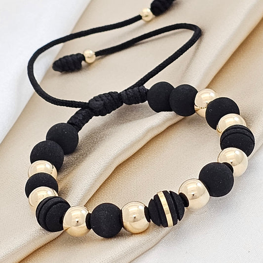 PULSERA GOLD # 7  NEOPRENO LISO # 8 NEGRA