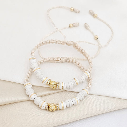 PULSERA GOLD DUO CIRCONIA BEIGE