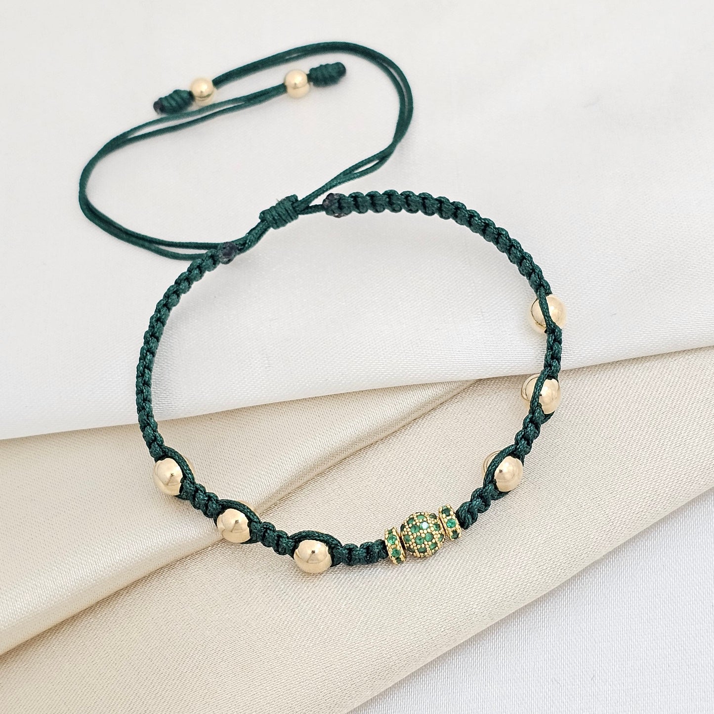 PULSERA GOLD # 4 # 5 BOLA DE FUEGO VERDE MILITAR