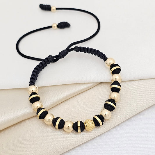 PULSERA GOLD DIAM # 6 DOR # 6 NEOP GOLD NEGRA
