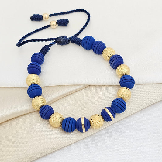PULSERA GOLD DIAMANTADO # 8 NEOPR # 8 RANURADO AZUL