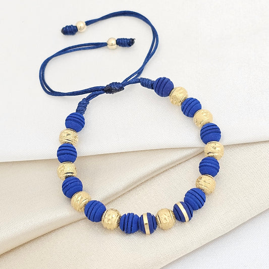 PULSERA GOLD DIAMANTADO # 6 NEOPRE AZUL OSCURA