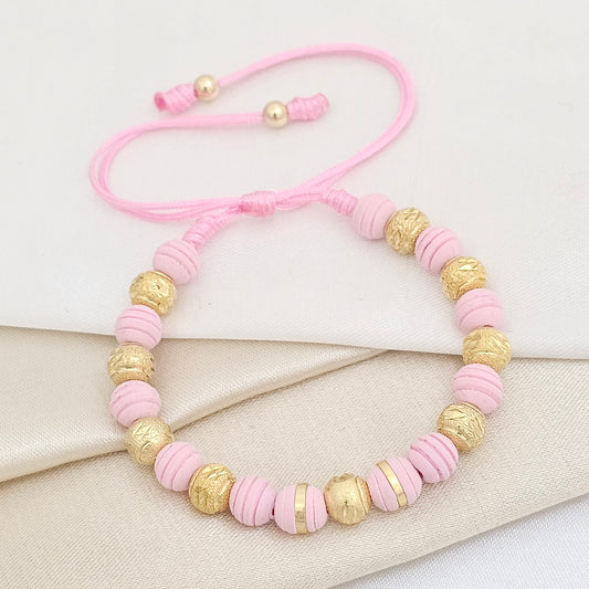PULSERA GOLD DIAMANTADO # 6 NEOPRE ROSADA