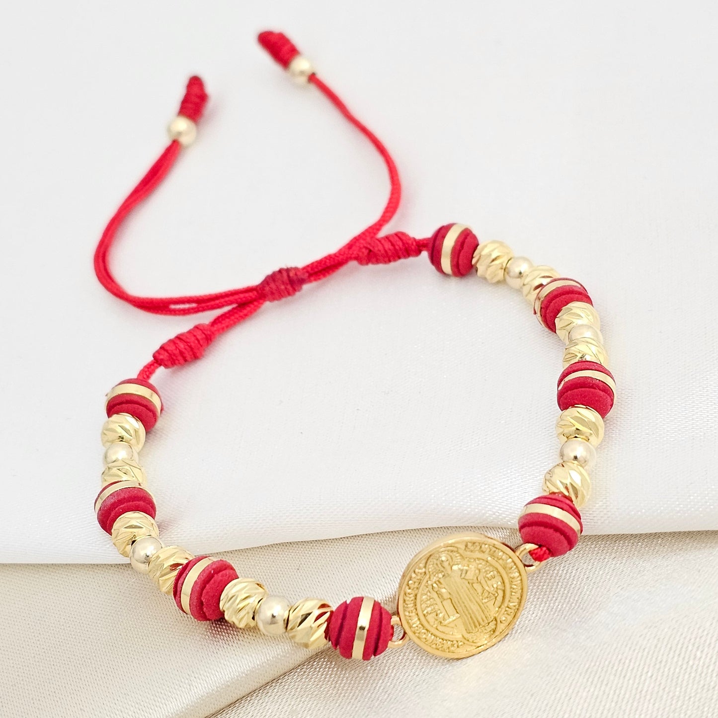 PULSERA GOLD ITALY # 5 NEOPRENO GOLD ROJA