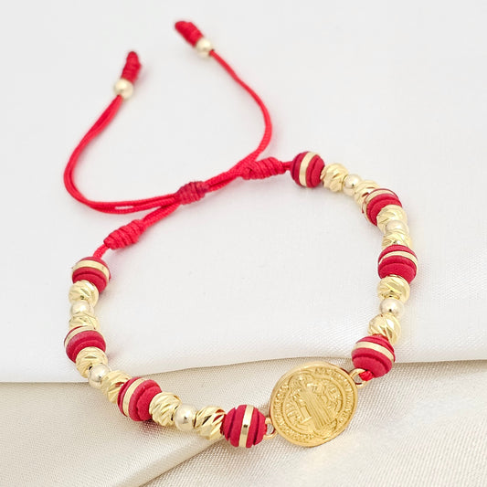 PULSERA GOLD ITALY # 5 NEOPRENO GOLD ROJA