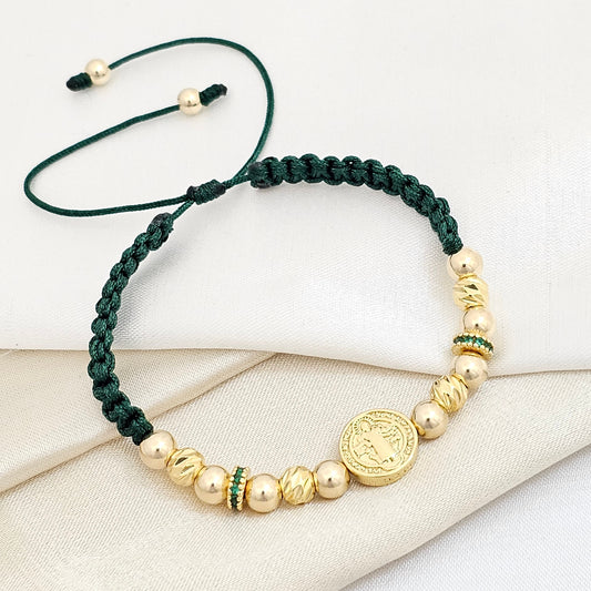 PULSERA GOLD HERRAJE SAN B ABAD VERDE