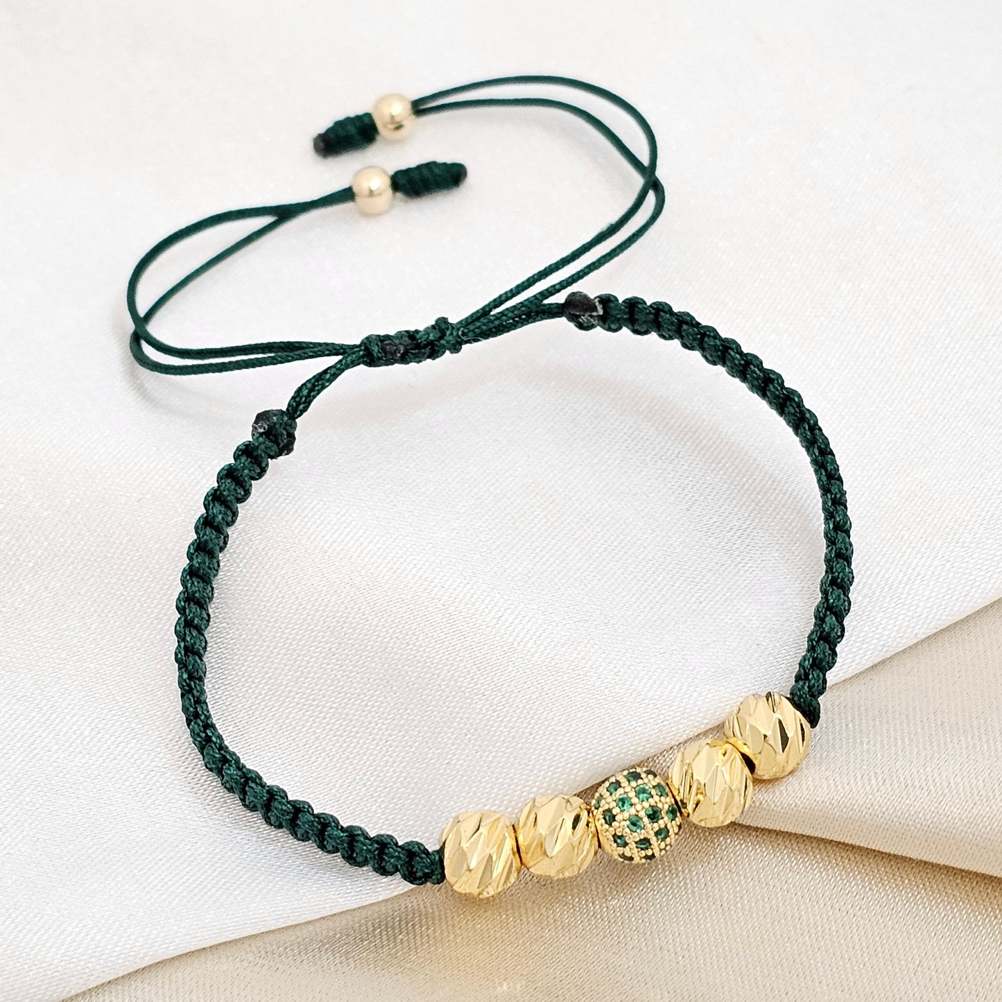 PULSERA GOLD ITALY # 6 HERRAJE B FUEGO VERDE