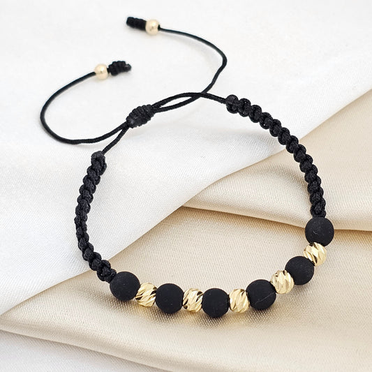 PULSERA GOLD ITALY # 5 NEGRA