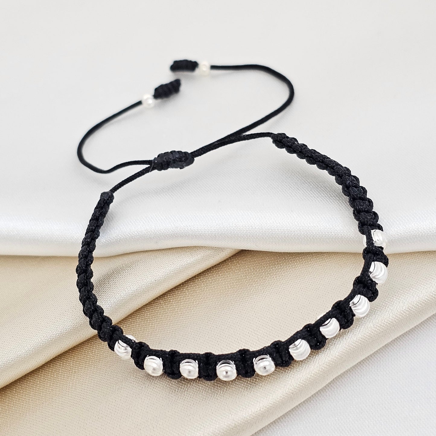 PULSERA GOLD ITALIANO PLATA # 4 ,# 3 NEGRA