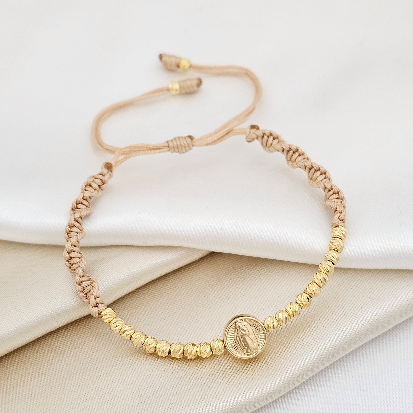 PULSERA GOLD ITALY # 3 HERRAJE ROSA GUADALUPE BEIGE