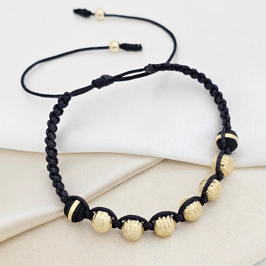 PULSERA GOLD DIAMANTADO # 6 NEGRA