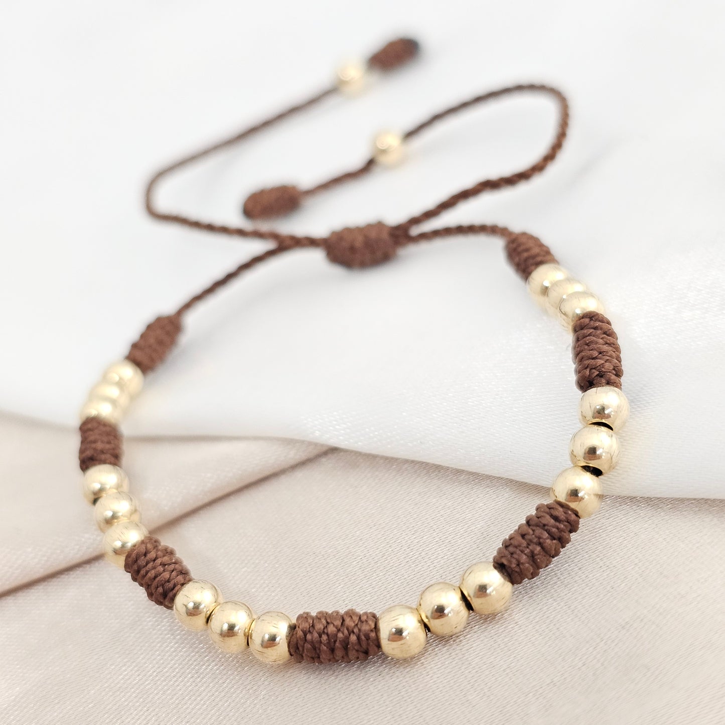 PULSERA GOLD C / NUDOS # 4 CAFE