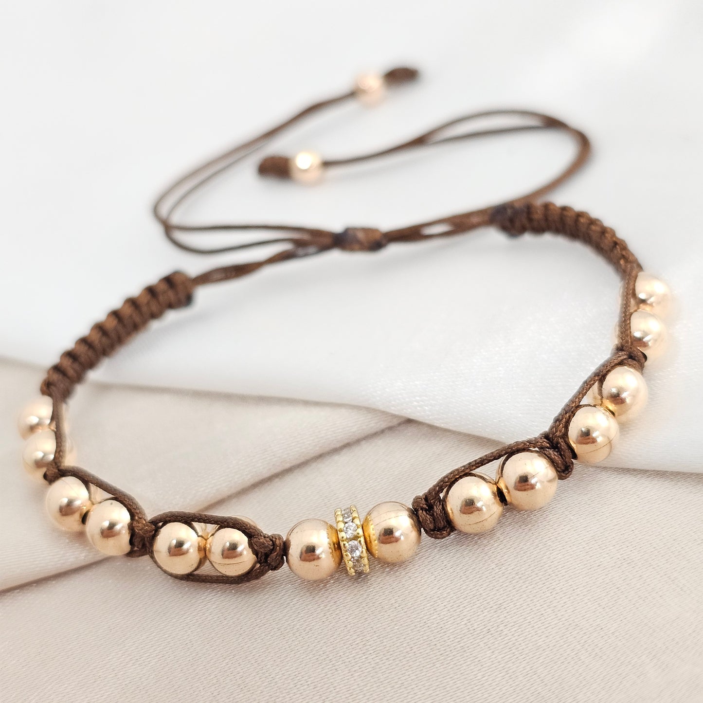 PULSERA GOLD # 5 ROSADO ,CIRCON CAFE