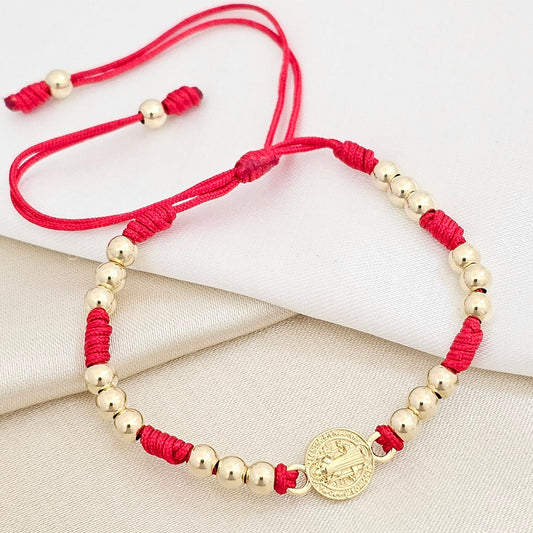 PULSERA GOLD HERRAJE SAN BENITO ROJA