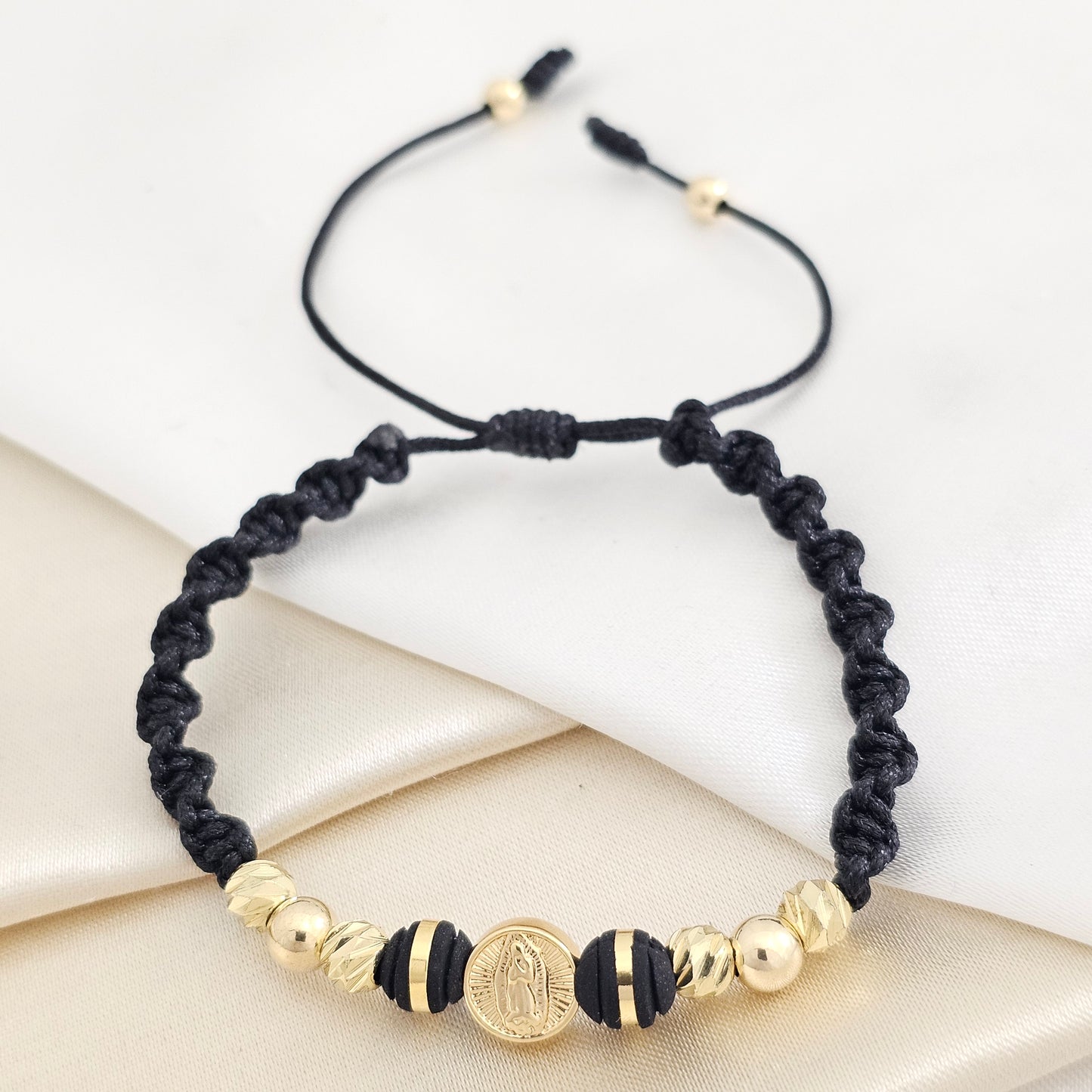 PULSERA GOLD HERRAJE ROSA DE GUADALUPE NEGRA