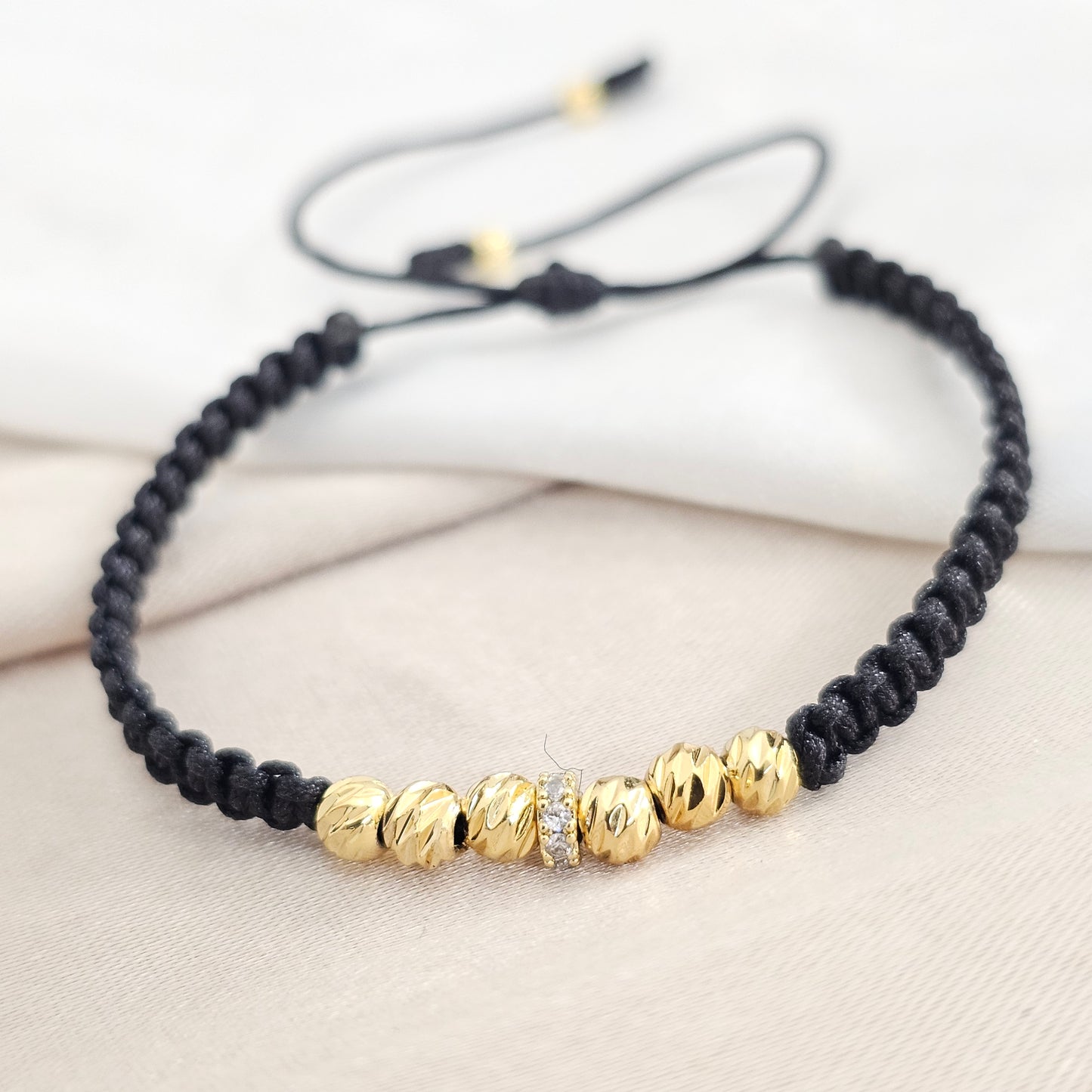 PULSERA GOLD # 4 ITALY CIRCON NEGRA