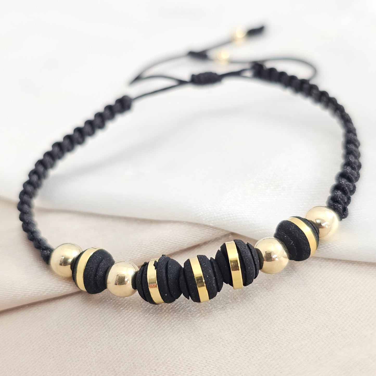 PULSERA GOLD # 5 NEOPRENO NEGRA