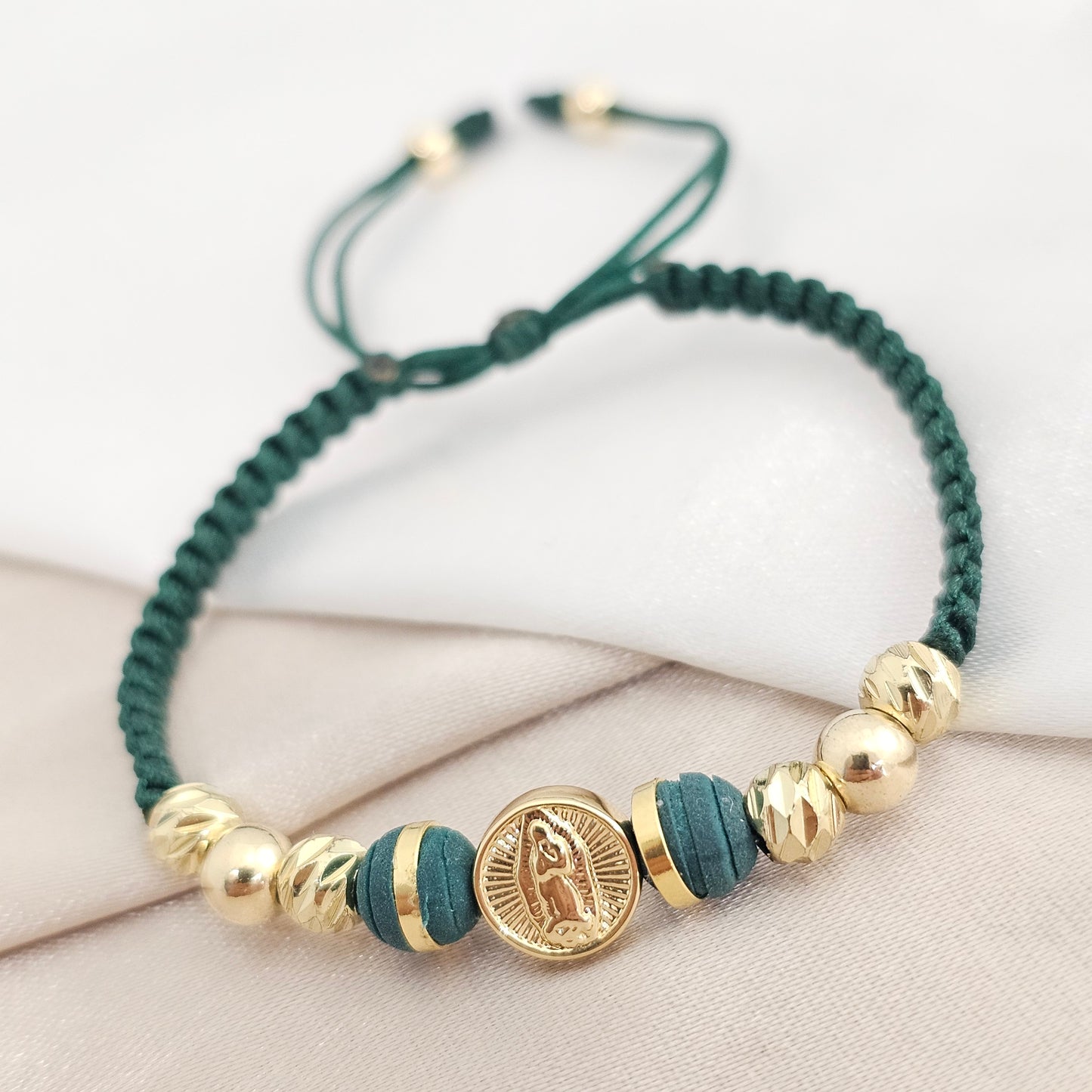 PULSERA GOLD HERRAJE ROSA GUADALUPE VERDE
